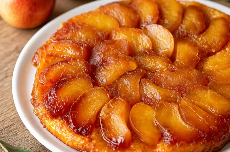Delicious classic French Tarte Tatin with caramelized apples and buttery pastry.