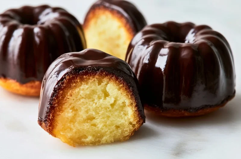 Delicious Canelé caramelized custard cakes on a elegant plate