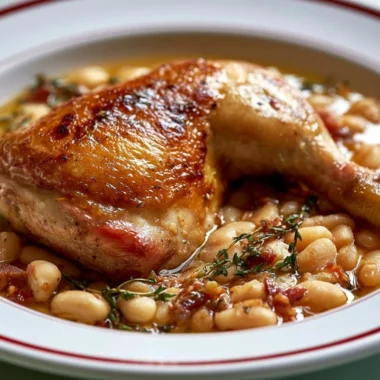 Creamy cassoulet featuring duck confit and delicious beans