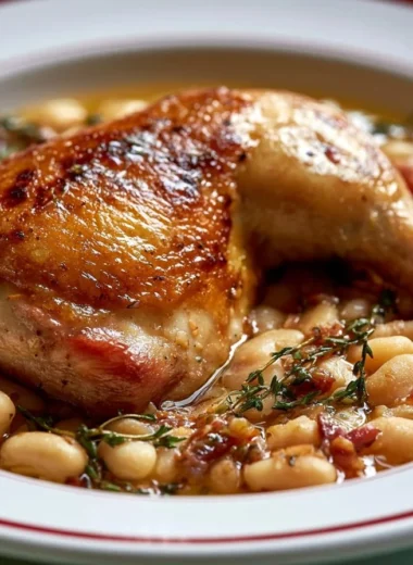 Creamy cassoulet featuring duck confit and delicious beans