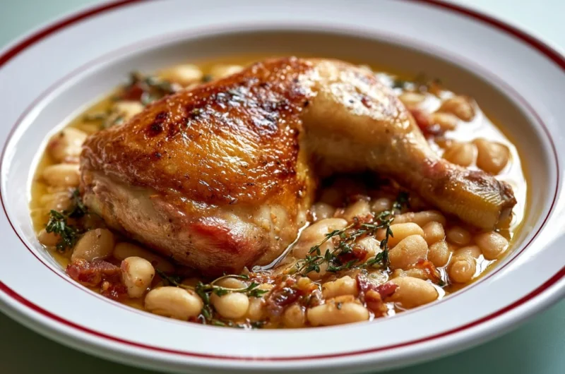 Creamy cassoulet featuring duck confit and delicious beans