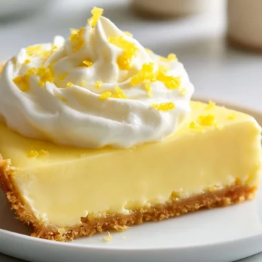 Delicious creamy lemon tart garnished with fresh lemon slices.