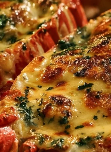 Creamy Lobster Thermidor Bake ready to serve, a luxurious seafood dish.
