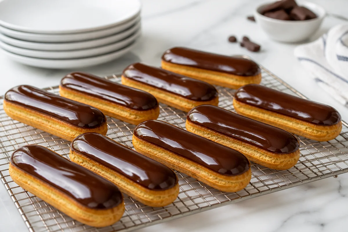 Classic French Éclairs Recipe with Chocolate Glaze