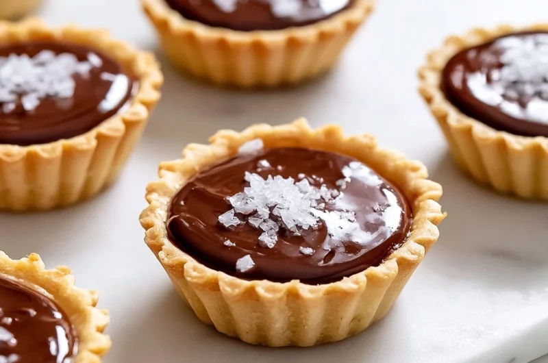 Decadent French chocolate tartlets with a rich chocolate filling and crust