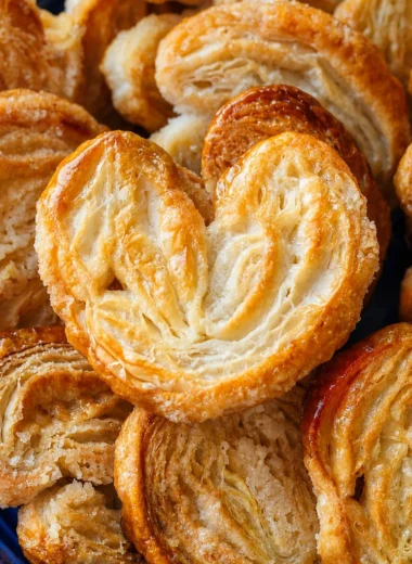 Easy French Palmiers cookies, also known as Elephant Ear Cookies, made with puff pastry.