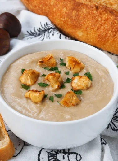 Creamy Easy French Velouté de Champignons Recipe served in a bowl.