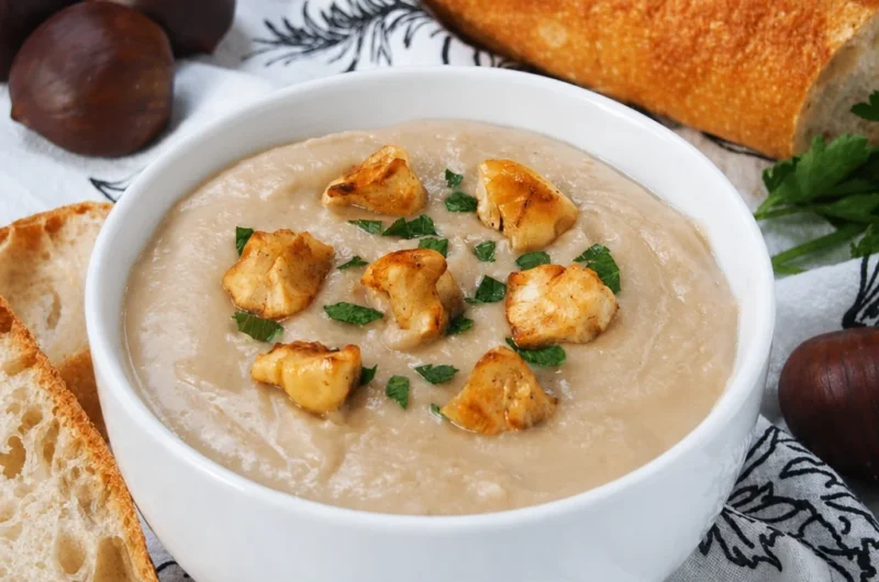 Creamy Easy French Velouté de Champignons Recipe served in a bowl.