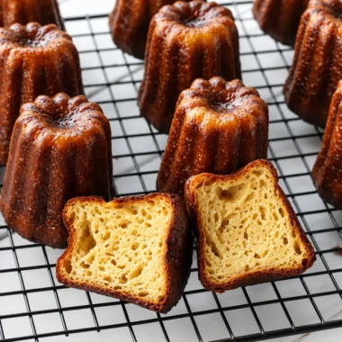 Traditional French Canelés from Bordeaux with a caramelized crust and custard center.