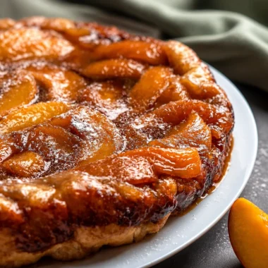 Deliciously Simple Classic French Tarte Tatin with caramelized apples and puff pastry.