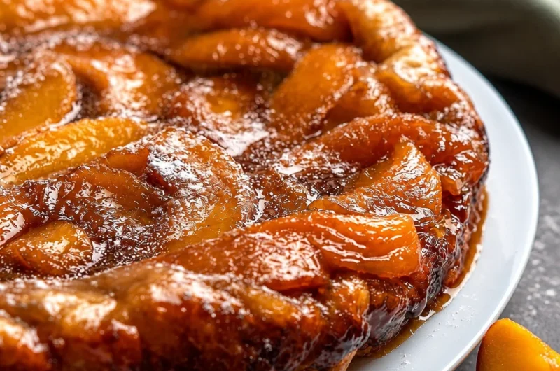 Deliciously Simple Classic French Tarte Tatin with caramelized apples and puff pastry.