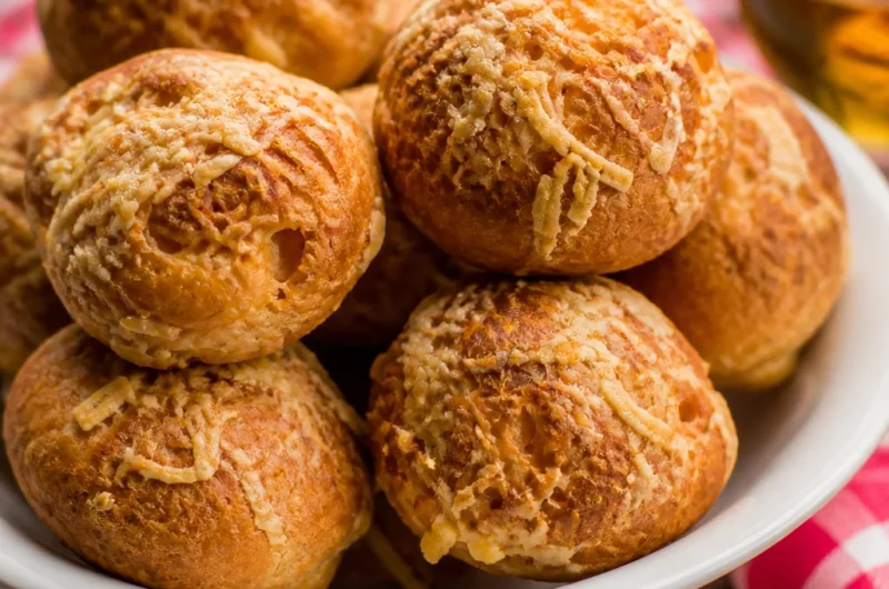 Easy French Gougères Cheese Puffs, light and cheesy perfect for appetizers.
