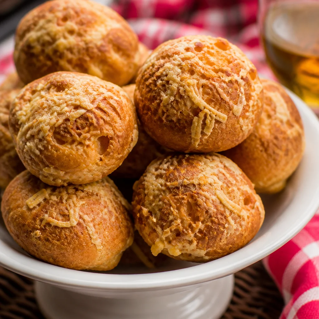 Easy French Gougères Cheese Puffs, light and cheesy perfect for appetizers.