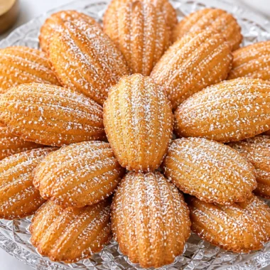 A batch of Traditional French Madeleines fresh out of the oven, perfect for tea time.