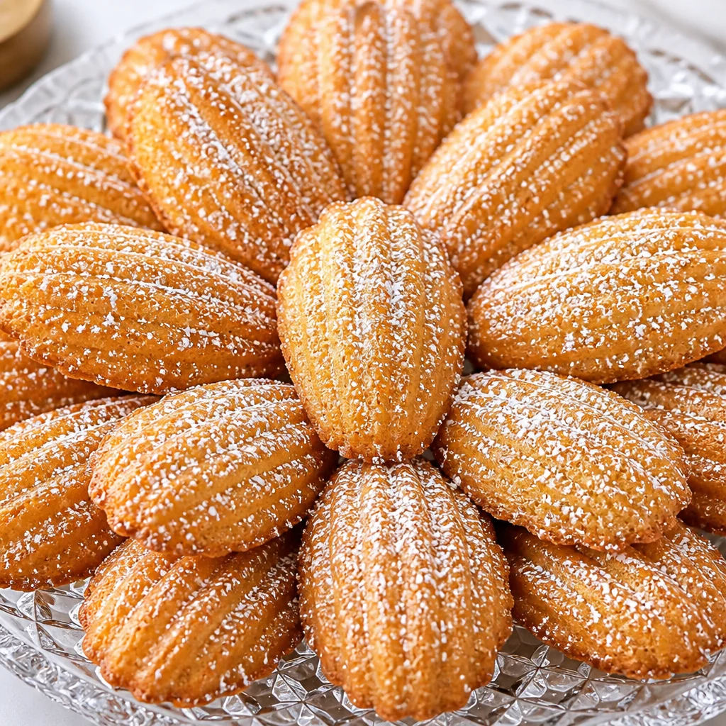 A batch of Traditional French Madeleines fresh out of the oven, perfect for tea time.