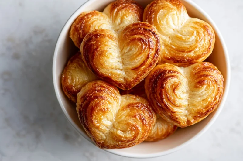 Golden Palmiers pastry shaped like palm leaves, buttery and flaky