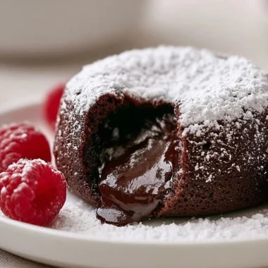 Delicious molten chocolate lava cake with a gooey center