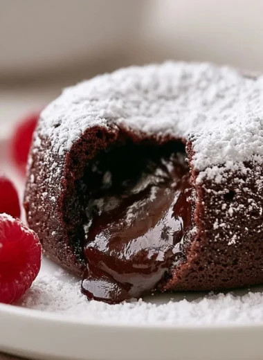 Delicious molten chocolate lava cake with a gooey center