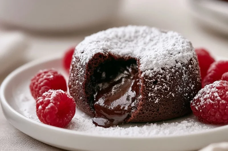 Delicious molten chocolate lava cake with a gooey center