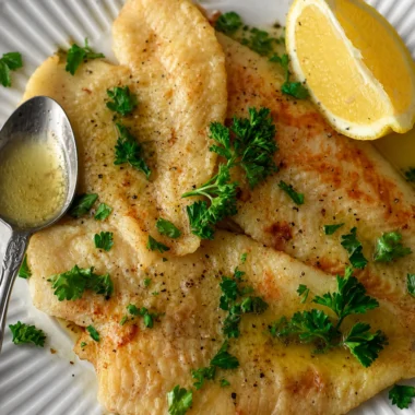 Deliciously Simple French Sole Meunière with lemon butter sauce and parsley