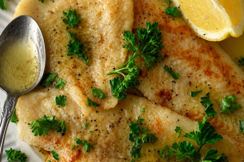 Deliciously Simple French Sole Meunière with lemon butter sauce and parsley