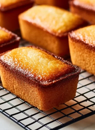 Traditional financiers, delicious mini almond cakes with a golden crust.