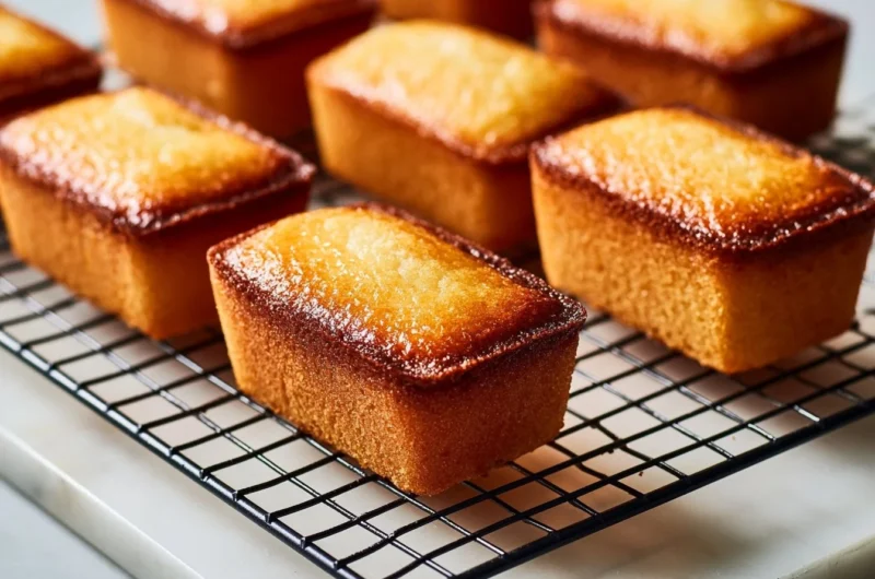 Traditional financiers, delicious mini almond cakes with a golden crust.