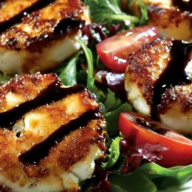 Warm Goat Cheese Salad with greens, walnuts, and a balsamic vinaigrette