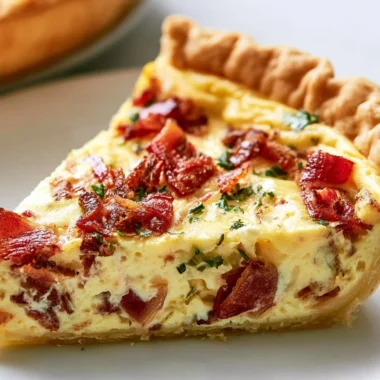 Authentic French Quiche Lorraine made with eggs, cream, and cheese.