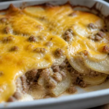 Cheesy Hamburger Potato Casserole