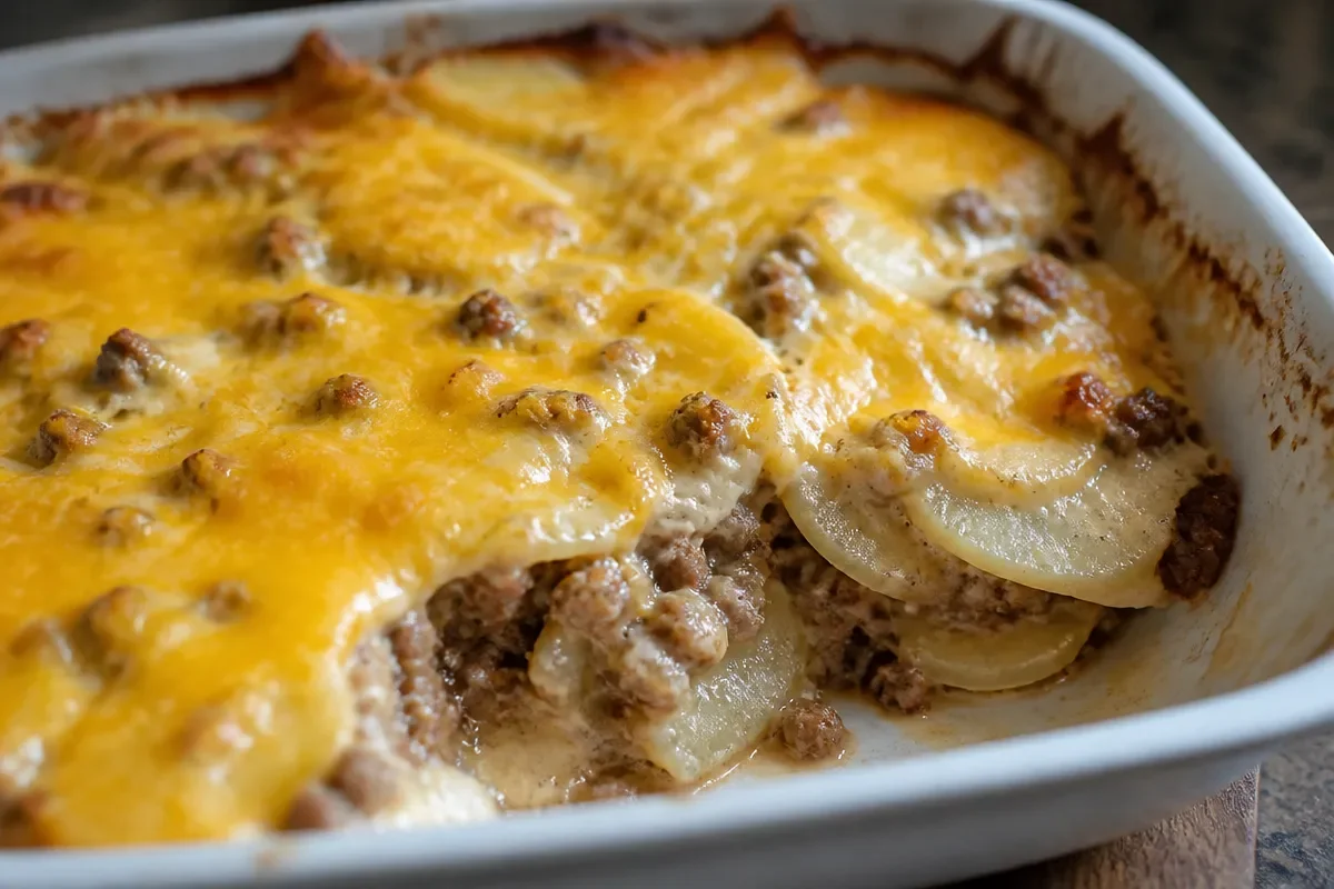 Cheesy Hamburger Potato Casserole