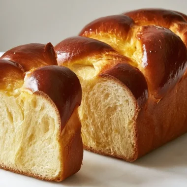 Classic French brioche bread with orange zest, freshly baked and golden brown.
