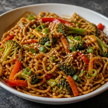 Delicious easy saucy ramen noodles in a bowl with chopsticks
