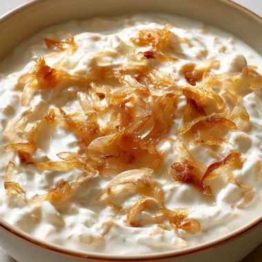 Delicious bowl of French Onion Dip served with crispy chips for game night