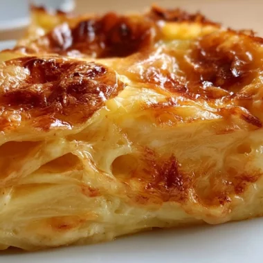 Delicious Gratin Savoyard dish with layers of potatoes and cheese