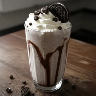 Delicious Oreo Milkshake topped with whipped cream and crushed Oreos