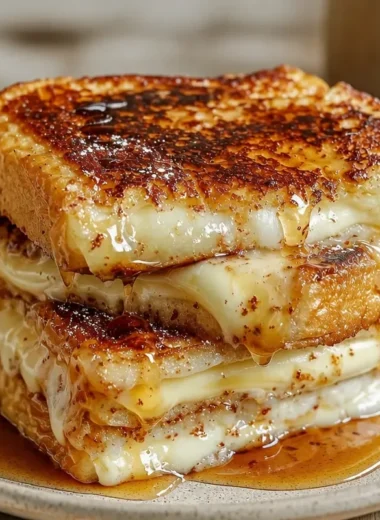 Delicious Overnight Crème Brûlée French Toast served on a plate
