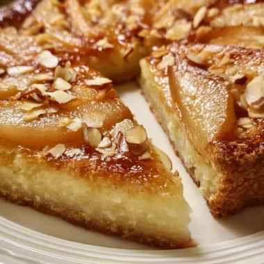 Delicious Tarte Bourdaloue with almond cream and pears
