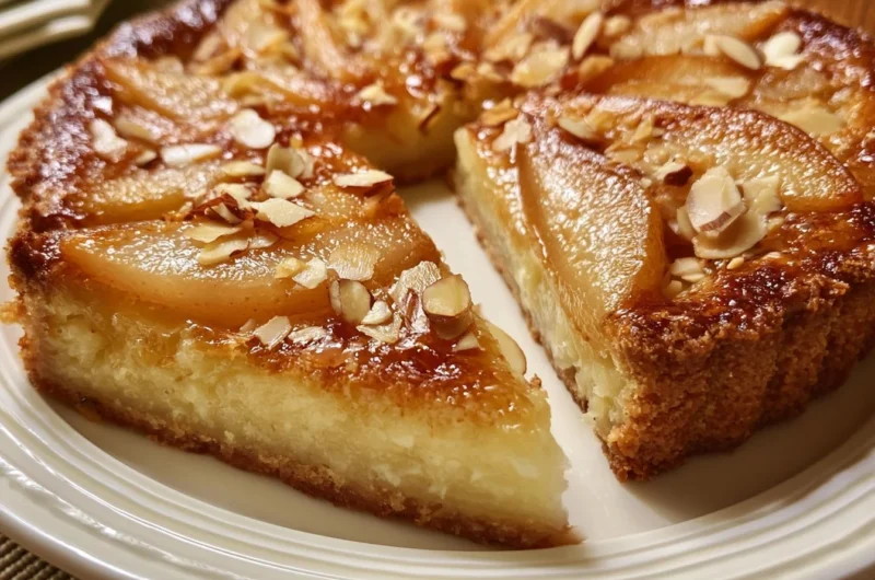 Delicious Tarte Bourdaloue with almond cream and pears