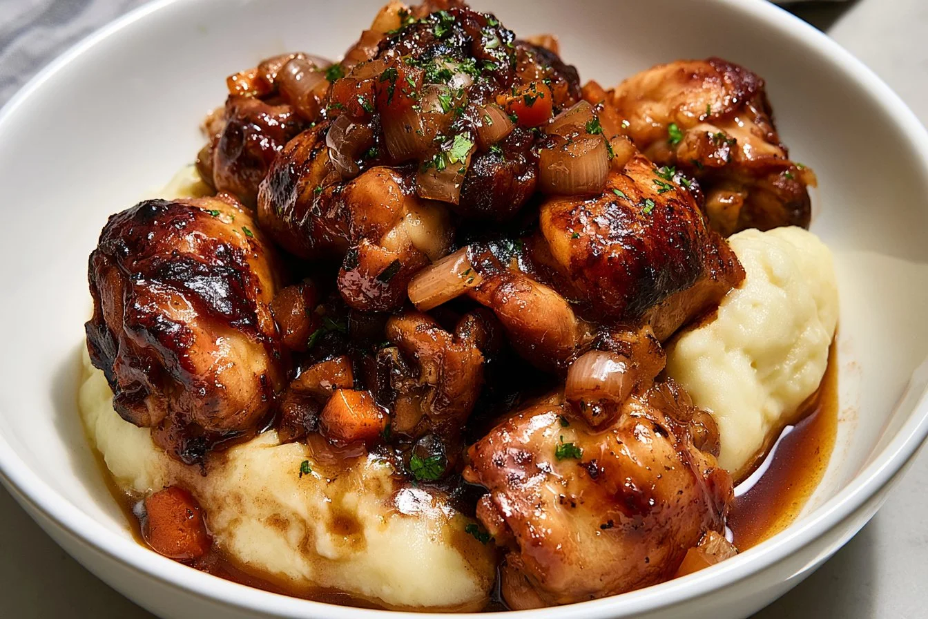 Traditional Coq au Vin (French Chicken in Wine Stew)