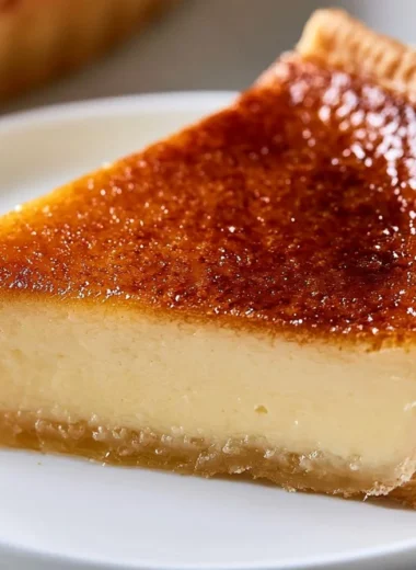 Traditional Flan Pâtissier - a delicious French custard tart served slice